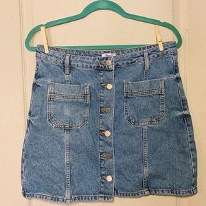 Vintage button-down denim skirt